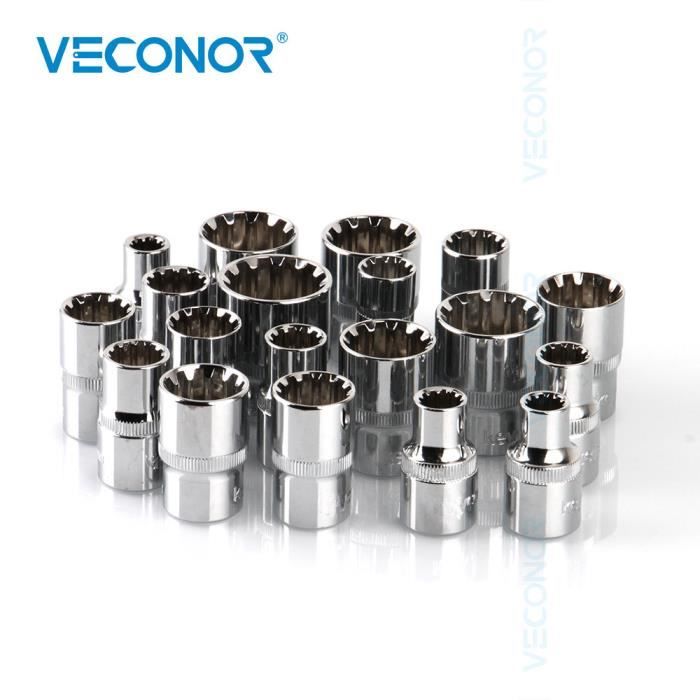 Lot De 20 Douilles 3/4" US Pro - 19 à 50 Mm - Complet Avec Accessoires