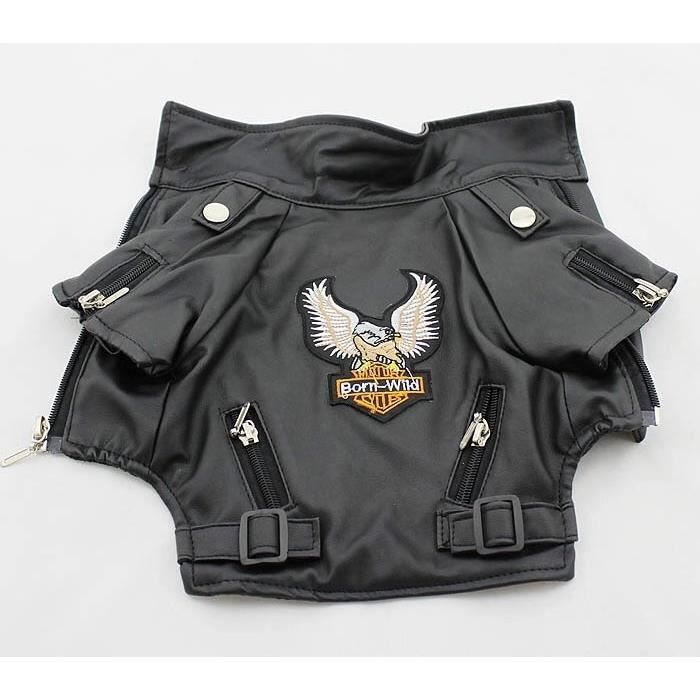 Black S Manteau impermeable de veste en cuir d unite centrale de chien de mode pour les petits moyens grands chiens Doberman Schnau Cdiscount