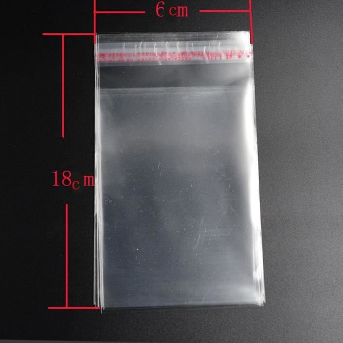 Sachets Transparents Cellophane 8x20cm 100 Pièces Plastique Opp Sachet Alimentaire Sacs Auto