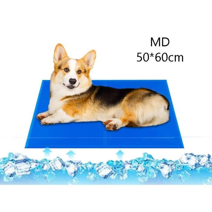Meilleurs prix pour Tapis rafraîchissant pour chien bleu 50*60CM,gel non toxique activé par pression, idéal pour chiens et chatspour rester au frais cet