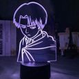 3D Night Light Captain Levi Ackerman Figure Led Night Light pour enfants enfant chambre d&eacute;cor veilleuse lampe de table-1