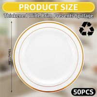 Lavables Réutilisables Nombreuses Fois 25 Pièces Assiettes Plastique Réutilisables Dorées 19cm/26cm - Assiettes à Salade Et Dîner Élégantes Pour Fêtes