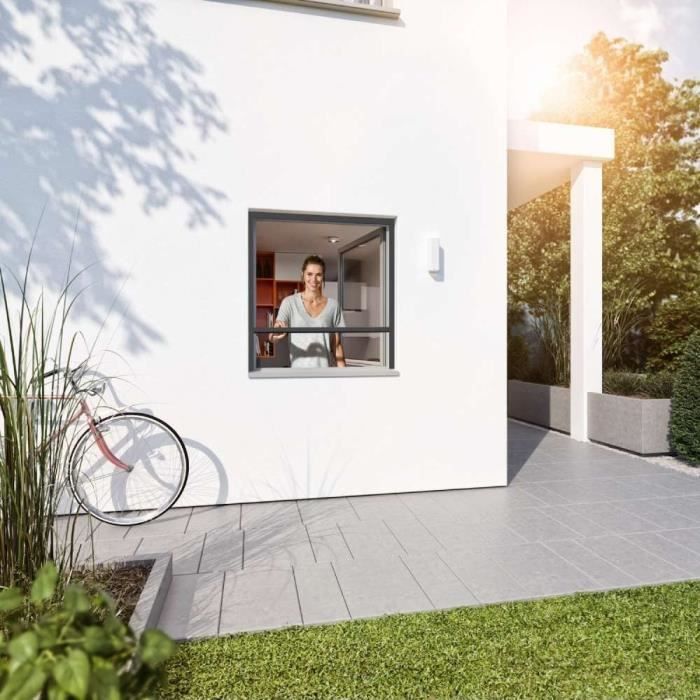 Moustiquaire pour fenêtres greenLINE avec cadre de aluminium 100 x 120 cm  en anthracite - Sans percer, raccourcissable individuel - Cdiscount  Maison