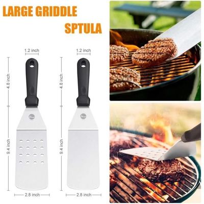 Kit Accessoires Barbecue 28 Pièces - Spatules, Pinces, Ustensiles En Acier Inoxydable - Noir - Idéal Cadeau Homme