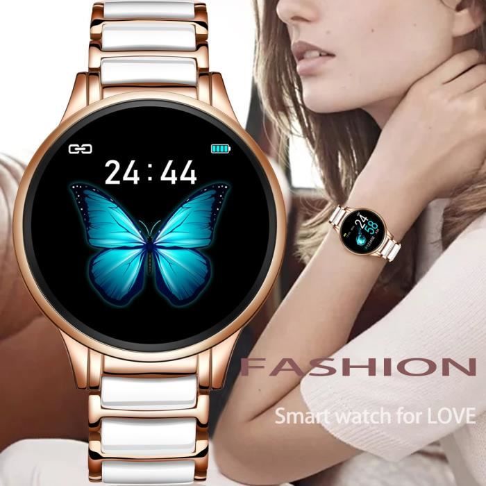 Montre Connectée Femme iOs Android Smartwatch Sport Cardio Traqueur  D'Activité Argent YONIS - Yonis