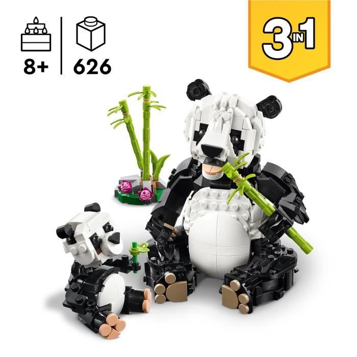 LEGO Creator 31165 3-en-1 Animaux sauvages : la famille de pandas