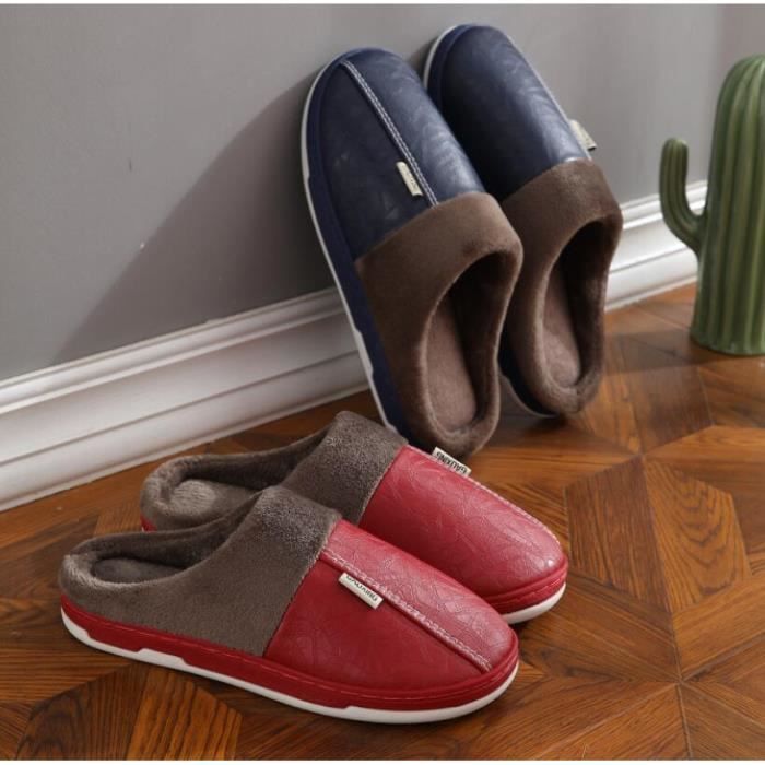 Chausson Hiver Homme : Chaussons Chauds, Pantoufles Laine, Mules Confort