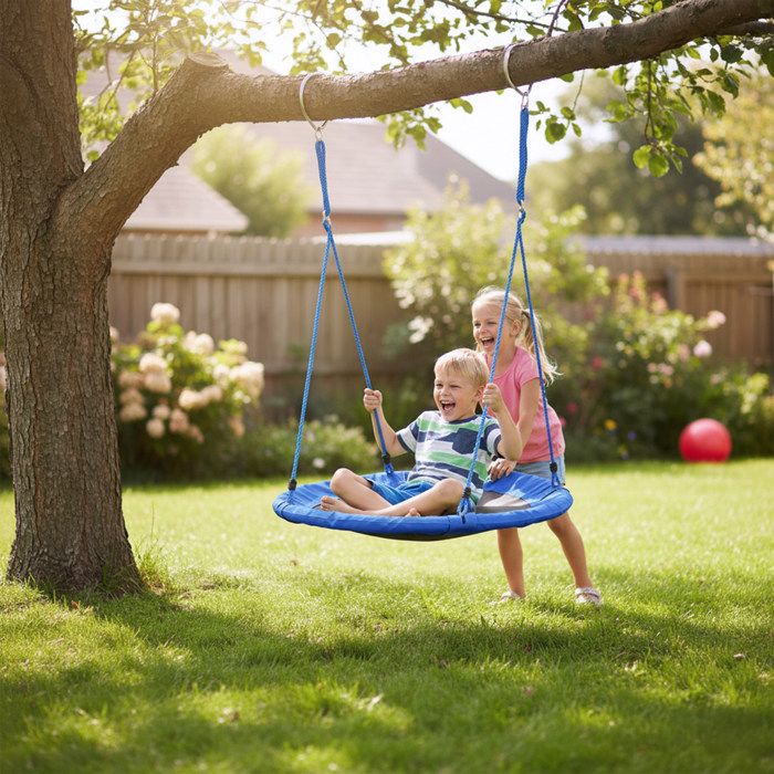 Relaxdays Balançoire nid d'oiseau, 110 cm, enfants & adultes, hauteur