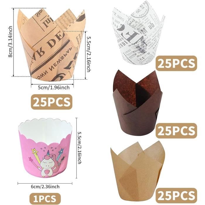 Lot De 100 Moules À Muffins En Papier Pour Cupcakes, Muffins, Muffins, Fêtes, Mariages