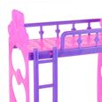 Lit Double Jouet - Barbie - 2 Pcs - Chambre Accessoires - Mignon - 14 cm - Plastique-2