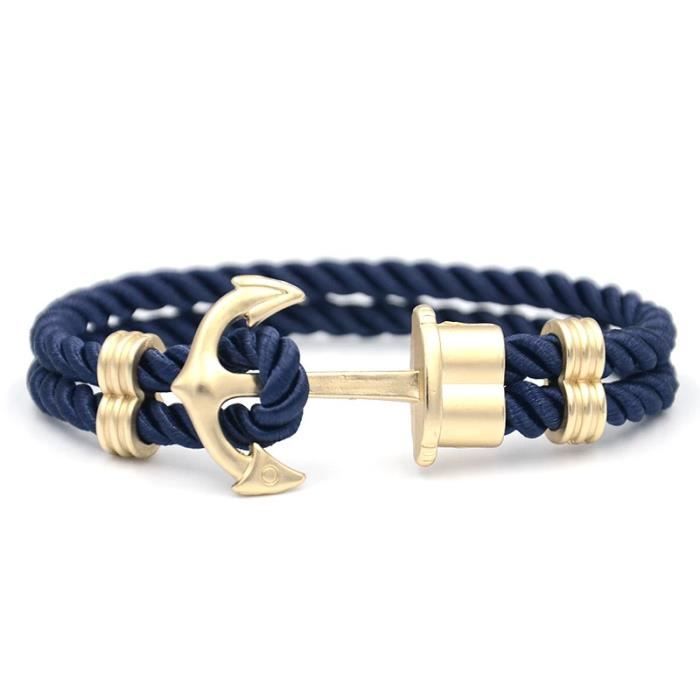 Point rouge noir 2 - Bracelet ancre bleu marine pour hommes, multi couches,  corde, chaîne en métal, crochet m - Achat / Vente bracelet - gourmette  Point rouge noir 2 - Bracelet - Cd
