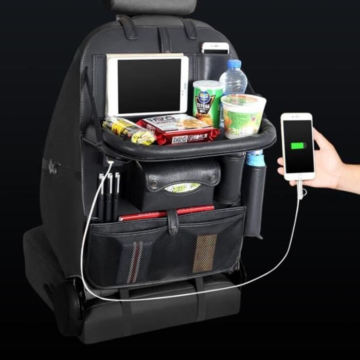 Rangement,Sac de siège de voiture pour siège arrière, sac pour siège arrière,  4 chargeurs USB support de sac de - Type Carbon - Cdiscount Auto