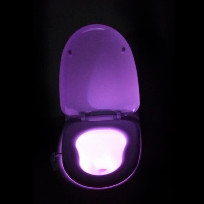 LED Lamp de toilettes Lumières de salle de bain WC LED lumière mouvement  humain activé siège capteur lampe - Cdiscount Maison