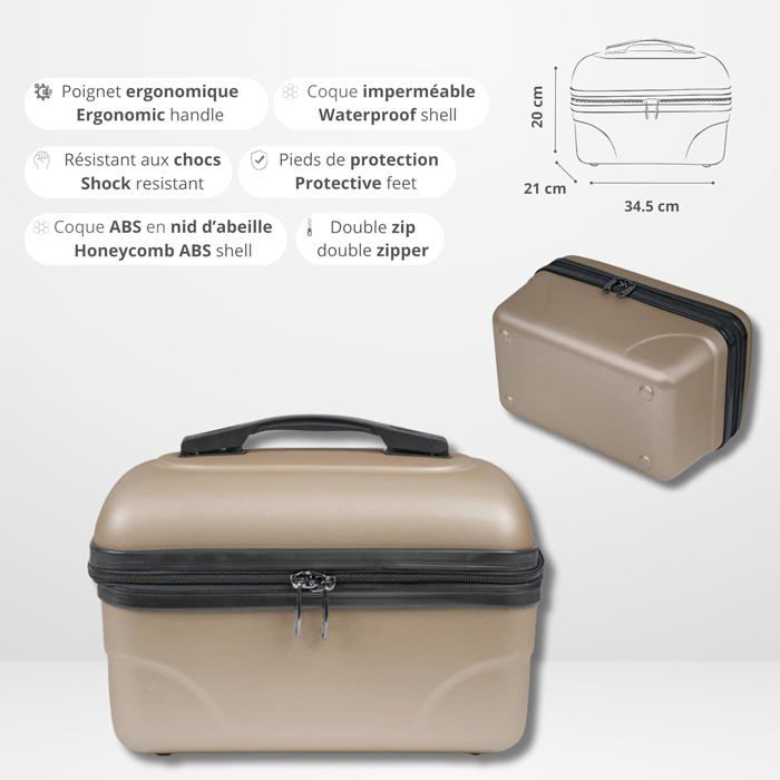 VALISETTE DE VOYAGE AVEC NECESSAIRE DE TOILETTE ETAT NEUF AVEC CLEF