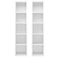 Omabeta - Fixations|meubles de rangement multimédia - Armoires à CD 2 pcs Blanc brillant 21x16x93,5 cm HB05109-3