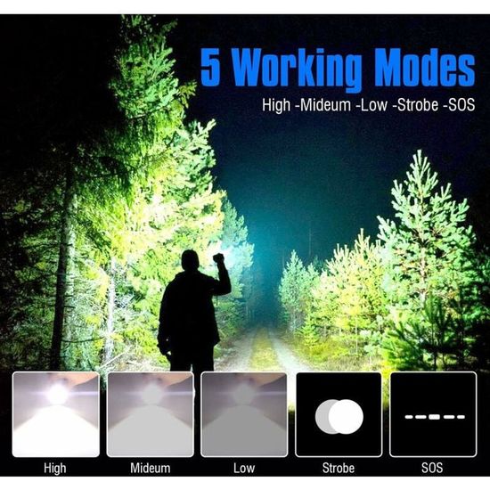 LAMPE ELECTRIQUE,600w Led Pack-c 10000000LM lampe de poche rechargeable