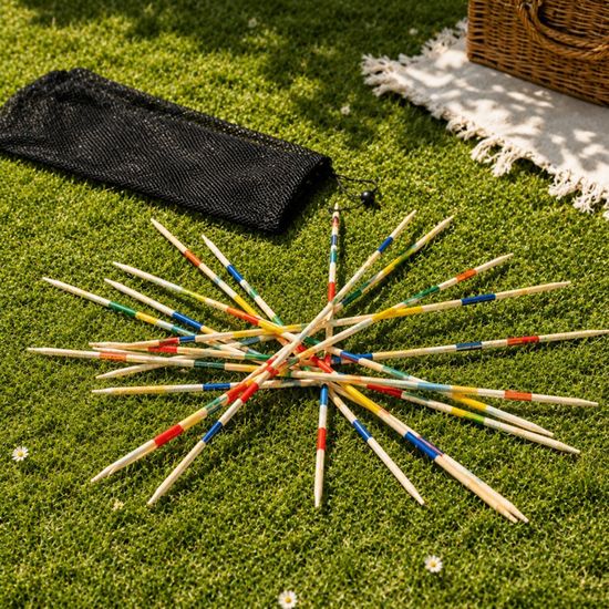 BS Toys – Mikado Géant En Bois – 31 Bâtons De 90 Cm – Jeu D’adresse Familial – Dès 8 Ans – Multicolore