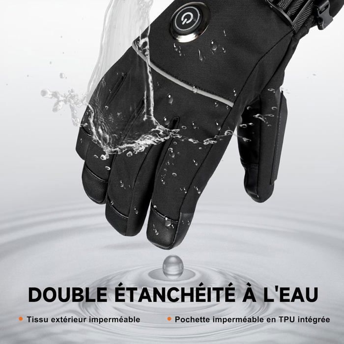Gants Chauffants,5V 6000mAh Électrique Rechargeable Gant Chauffant pour