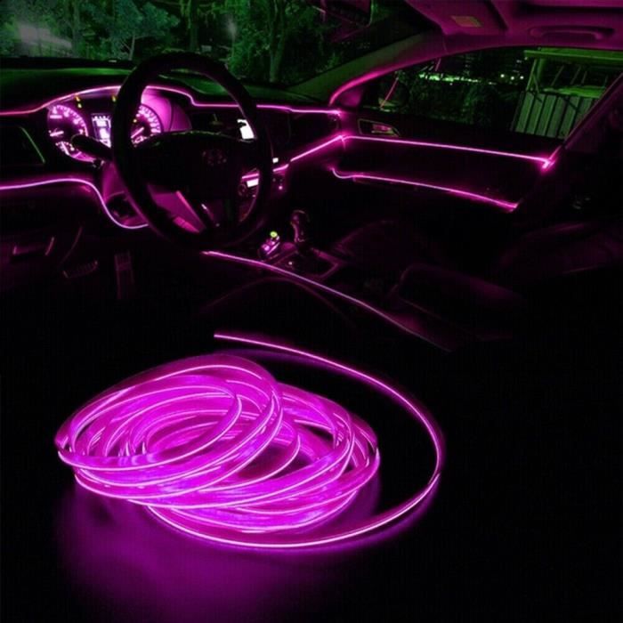 Bande D'éclairage 1m Intérieur Voiture Ambiance LED USB Violet Lumineuse