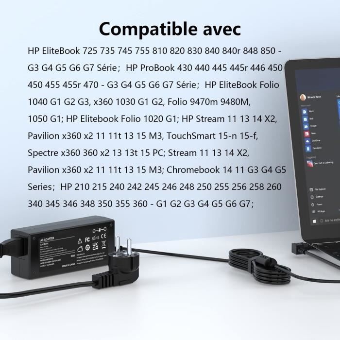Adaptateur,150W 7.7A Chargeur Adaptateur secteur pour HP Pavilion Gaming 15  17 Ordinateur Portable Zbook 15 G3 G4 G5 - one adapter - Cdiscount  Informatique
