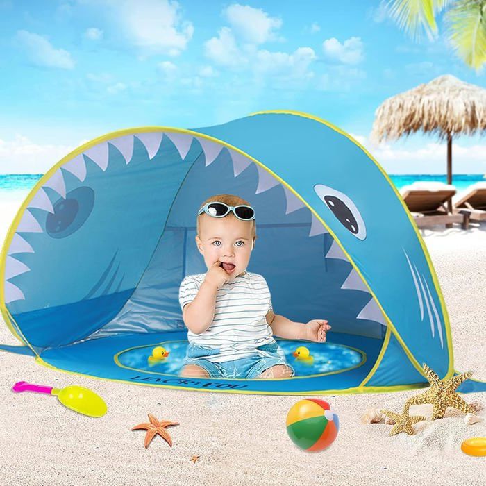 Piscine De Plage Bébé 2-en-1 – Tapis D’eau Pliable 200x200 Cm Ou Rond 140 Cm – Piquets Et Sac De Rangement – Jardin, Camping, Parc