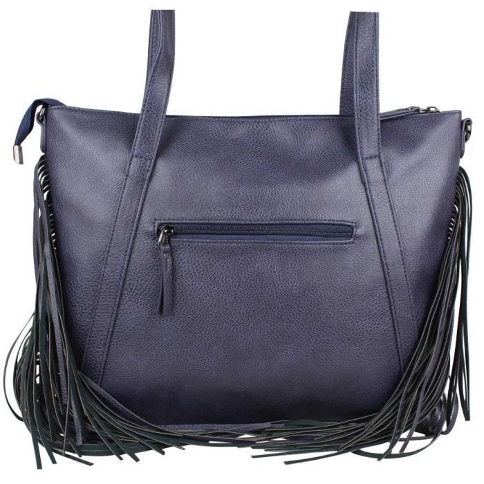 Sac cabas plat bandouli re Lulu Castagnette avec franges Gaud