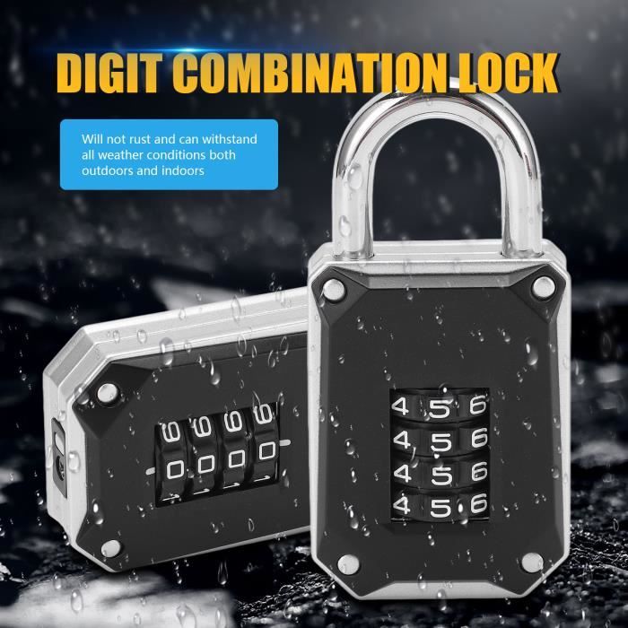 Lot De 10 Cadenas à Combinaison 4 Chiffres En Acier Inoxydable - Sécurité Disque - Kuahome