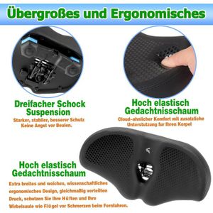 Siège de vélo surdimensionné avec dossier, selle rembourrée