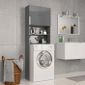 Meuble Pour Machine A Laver Gris Brillant 64 X 25 5 X 190 Cm