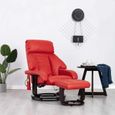 BEST - Haut de gamme Fauteuil Relaxation TV - Fauteuil Salon Design Moderne Rouge - Similicuir 3535-0