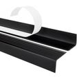 90cm profilé d'escalier nez de marche adhésif antidérapant PVC noir ND, 40 x 25 mm-0