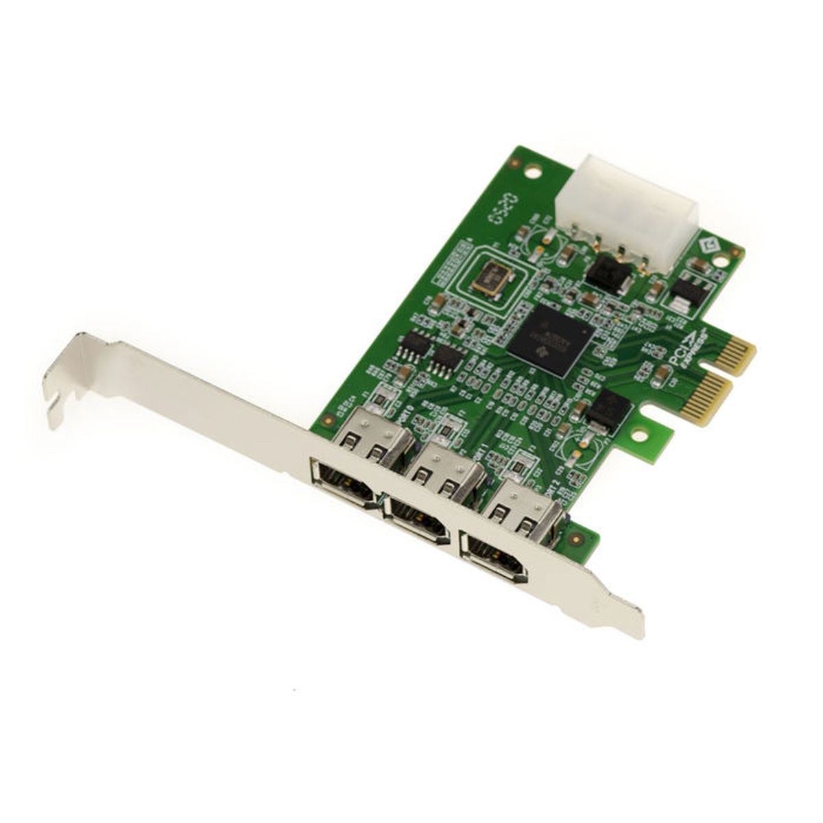 Carte PCIe 2.0 1x 3 Ports FIREWIRE 400 Ieee1394a avec CHIPSET Texas