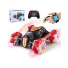 BRILLSTEN Voiture Télécommandée avec Commande Gestuelle et Lumière, 2,4 GHz Tout-Terrain RC Voiture, Jouet Cadeaux pour Enfants, Rouge