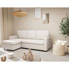 BESTMOBILIER Meiya - canapé d'angle réversible 4 places convertible avec coffre en tissu - Beige