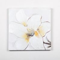 Tableau déco Fleur  2 -  Toile peinte à la main  -  30 x 30 x 2,5 cm