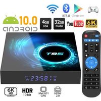 Boîte TV Android 10 T95 - Wifi BT 4G 32Go - H616 6K - Netflix Google Store - Boîte multimédia