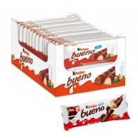 Kinder Bueno - Fine Gaufrette Chocolat au Lait avec un Coeur Lait et Noisettes 30 x 21,5g /Boîte 2 boîtes