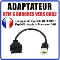 Prise / Adaptateur compatible Motos KTM OBD2 vers 6 broches - TUNEECU