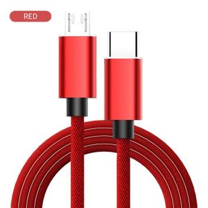 CÂBLE TÉLÉPHONE Taille rouge 1m Câble adaptateur USB type-c vers M