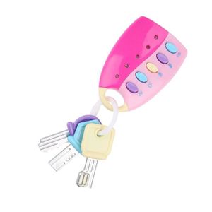 BOITIER - COQUE DE CLÉ Clé brute Jouet bébé clé intelligente télécommande de voiture jouer semblant musical pour les jouets d'éducation des enfants (rose)