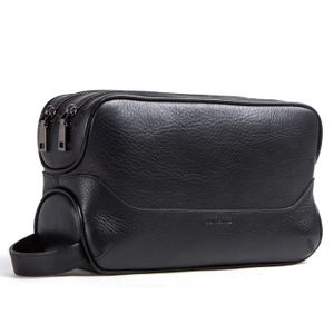brun fonc/é KLONDIKE 1896 Trousse de toilette en cuir v/éritable Tad Sac /à cosm/étiques solide en v/éritable cuir pour femmes et hommes