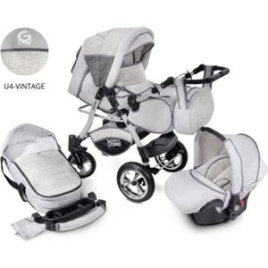 KESSER® Poussette Loops 3 en 1 Poussette combinée Set complet incl. Nacelle  et siège sport buggy et siège auto cosy - Pneus pleins en caoutchouc :  : Bébé et Puériculture