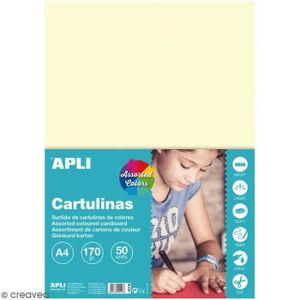 CARTON ONDULÉ Set papier carton Apli - Couleurs pastel - A4 - 50