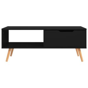 TABLE BASSE Table basse - FDIT - Rectangulaire - Noir - Aggloméré - 100x49,5x43 cm