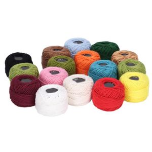 KIT DE COUTURE KIMISS fil au crochet 16Pcs Crochet Fil Robuste Durable Riche Couleur Lumineuse Lustre Large Application Crochet Coton