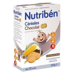 CÉRÉALES BÉBÉ Nutriben 8 Céréales Chocolat Biscuité +12m 250g