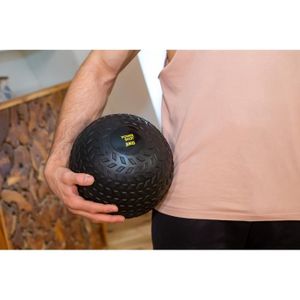 MEDECINE BALL Medecine Ball Pro Grip 3kg - POWERSHOT - Caoutchouc moulé antidérapant - Noir et Jaune - Fitness - Intensif