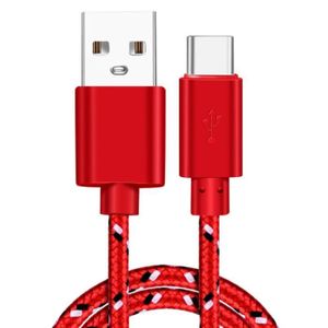 CÂBLE TÉLÉPHONE Chargeur pour Google Pixel 7 / 7a / 7 Pro Cable USB-C Tressé Cordon Nylon Renforcé Type-C Rouge 1m