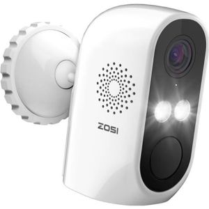 CAMÉRA IP ZOSI C1 1080P Caméra de Surveillance WiFi à Batterie Rechargeable, Alarme Sonore et Lumineuse Vision Nocturne App Gratuite