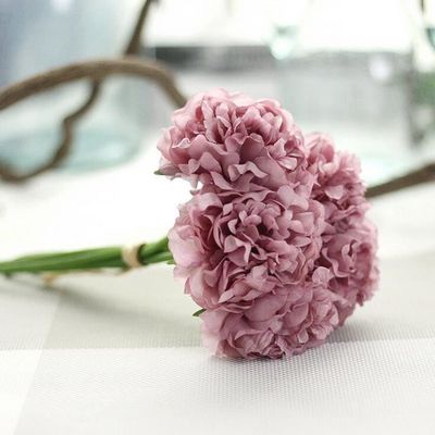 Soie Artificielle Faux Fleurs Pivoine Floral Mariage Bouquet Mariée Hortensia Verre Violet